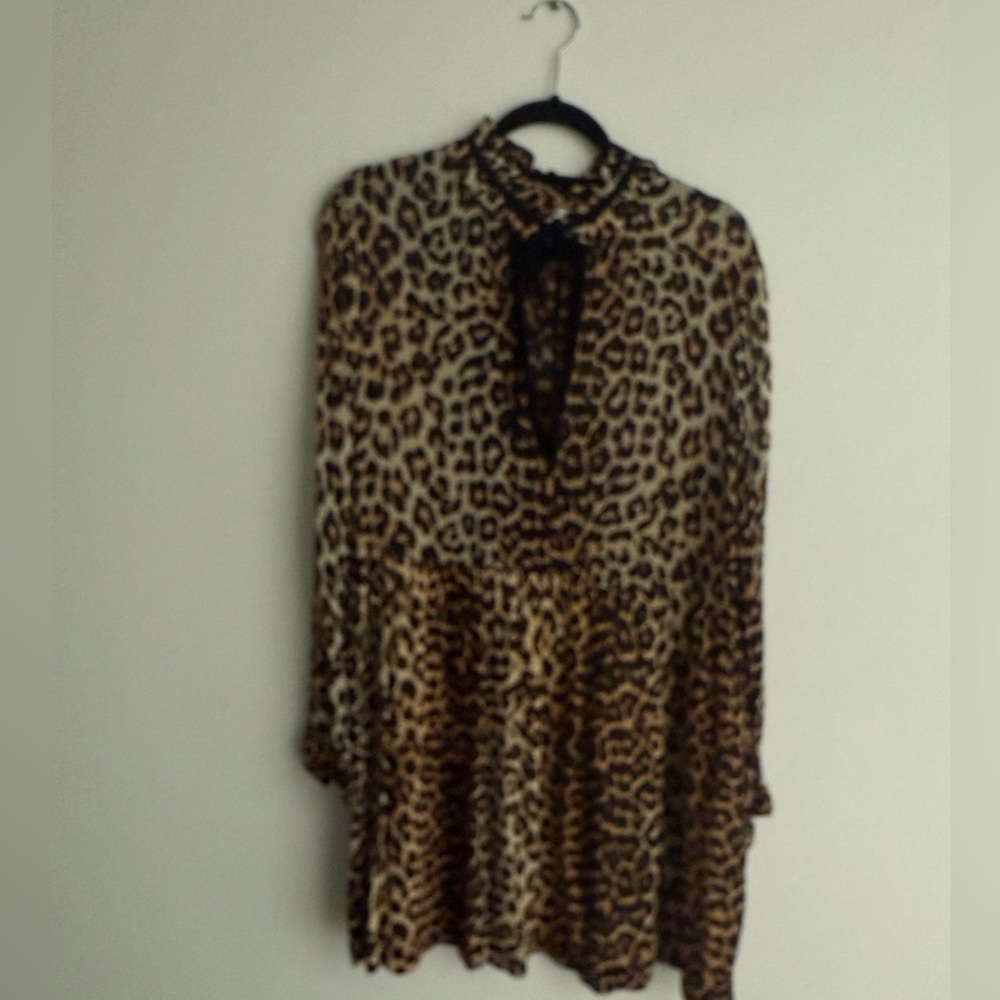 Ganni Animal Print Ruffle dress